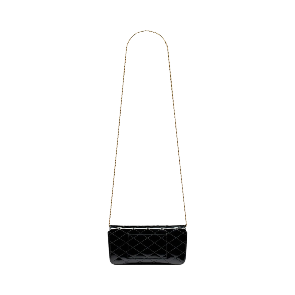 생로랑 퀼티드 페이던트 레더 가비 체인 폰 홀더 블랙(Saint Laurent Gaby Chain Phone Holder in Quilted Patent Leather Black) - 2