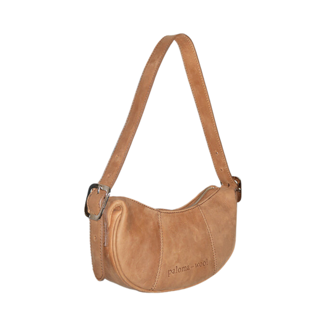 NR0091 Paloma Wool Mini Bean Embossed Logo Handbag Light Brown