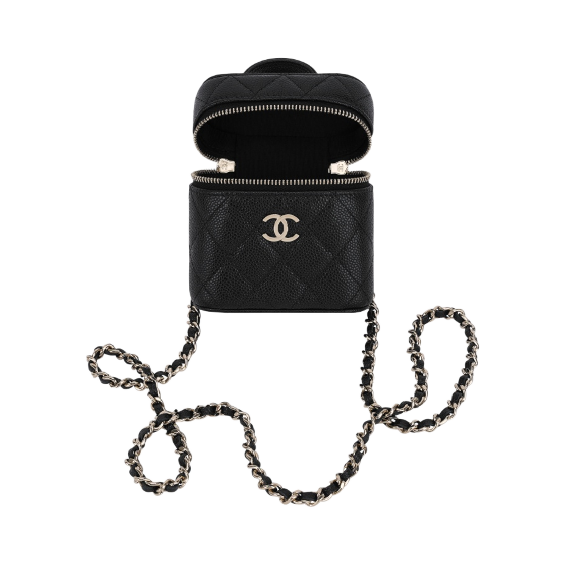 AP2503-B07186-94305 Chanel Small Vanity with Chain Grained Calfskin & Gold Black - #3