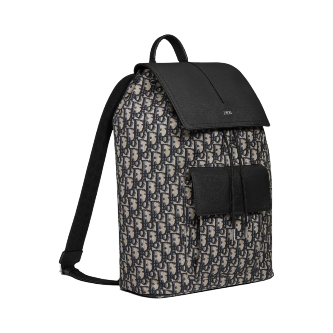 디올 모션 백팩 블랙 그레인드 카프스킨 베이지 & 블랙 디올 오블리크 자카드(Dior Motion Backpack Black Grained Calfskin Beige & Black Dior Oblique Jacquard) - 3
