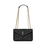 Saint Laurent Puffer Toy Bag In Quilted Lambskin Noir