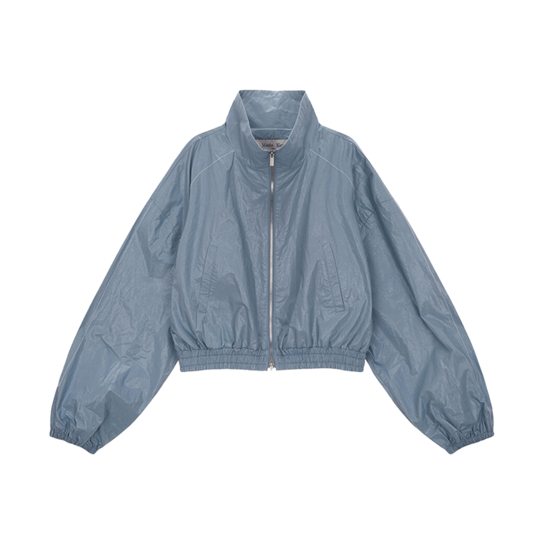 (W) 마뗑킴 코팅 크롭 블루종 스카이((W) Matin Kim Coating Crop Blouson in Sky)