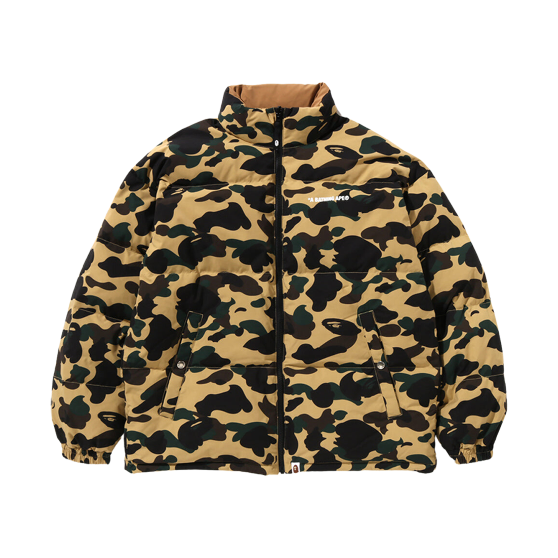 베이프 퍼스트 카모 리버시블 다운 자켓 옐로우