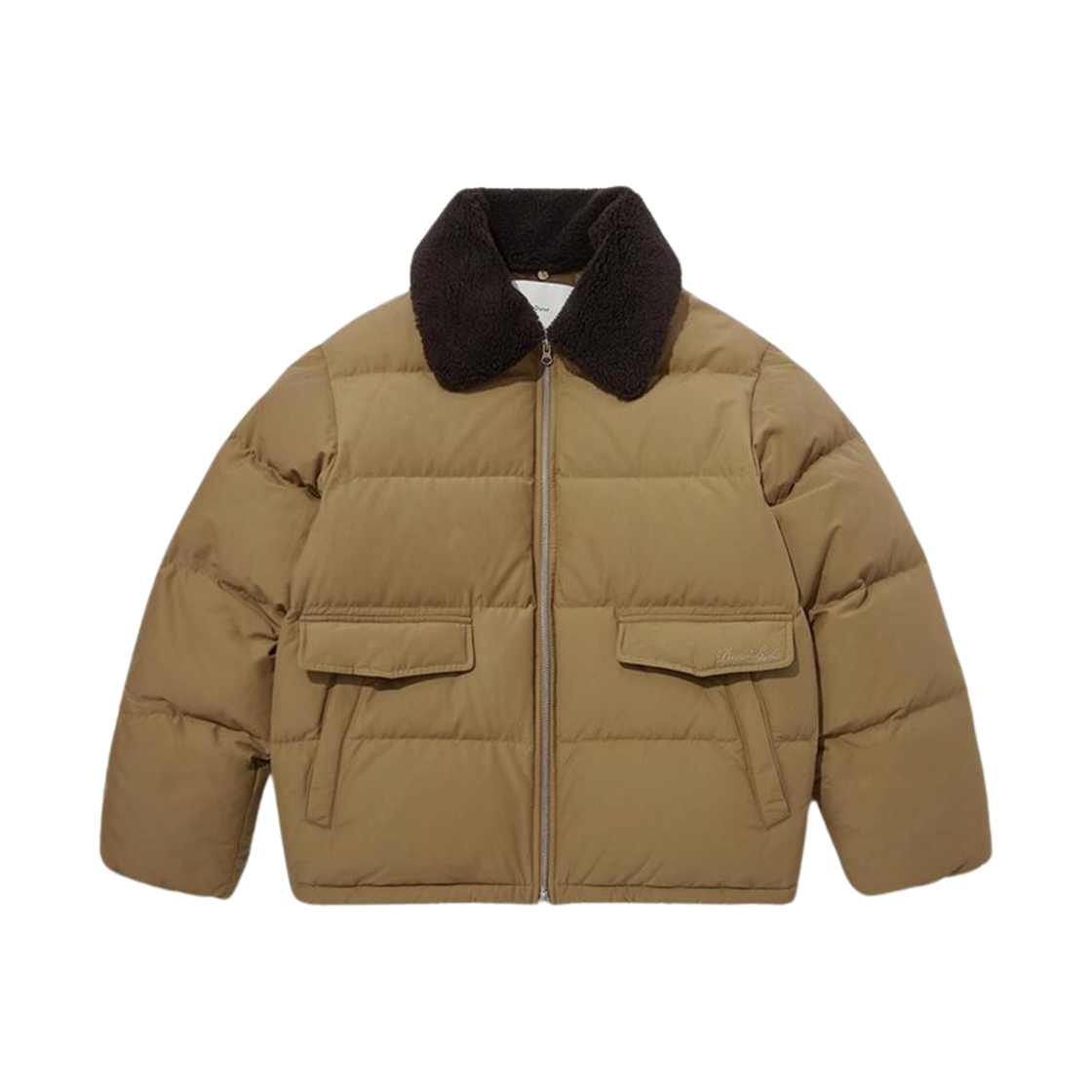 던스트 디태쳐블 셔링 칼라드 다운 자켓 카멜 브라운(Dunst Detachable Shearling Collared Down Jacket Camel Brown)