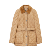 (W) Burberry Diamond Quilted Nylon Jacket Archive Beige