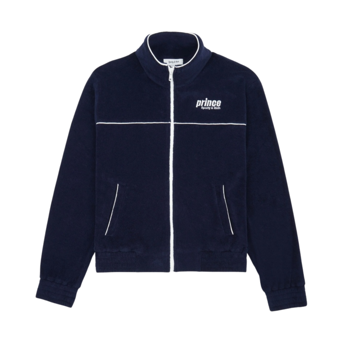JA004S414PN Sporty & Rich x Prince Sporty Terry Track Jacket Navy White