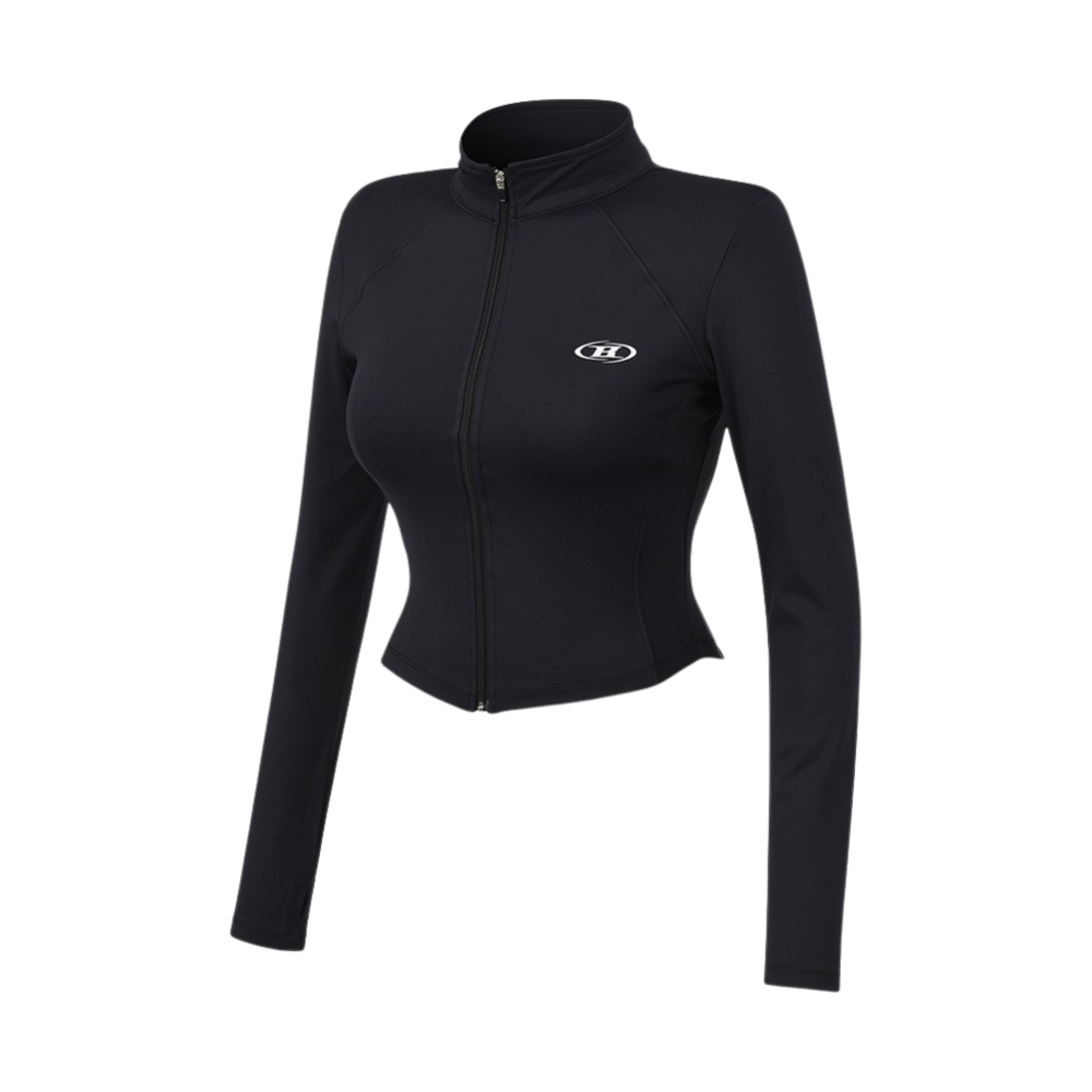 BE2WJK105BK BORN TO WIN Full Zip-Up Crop Jacket Black