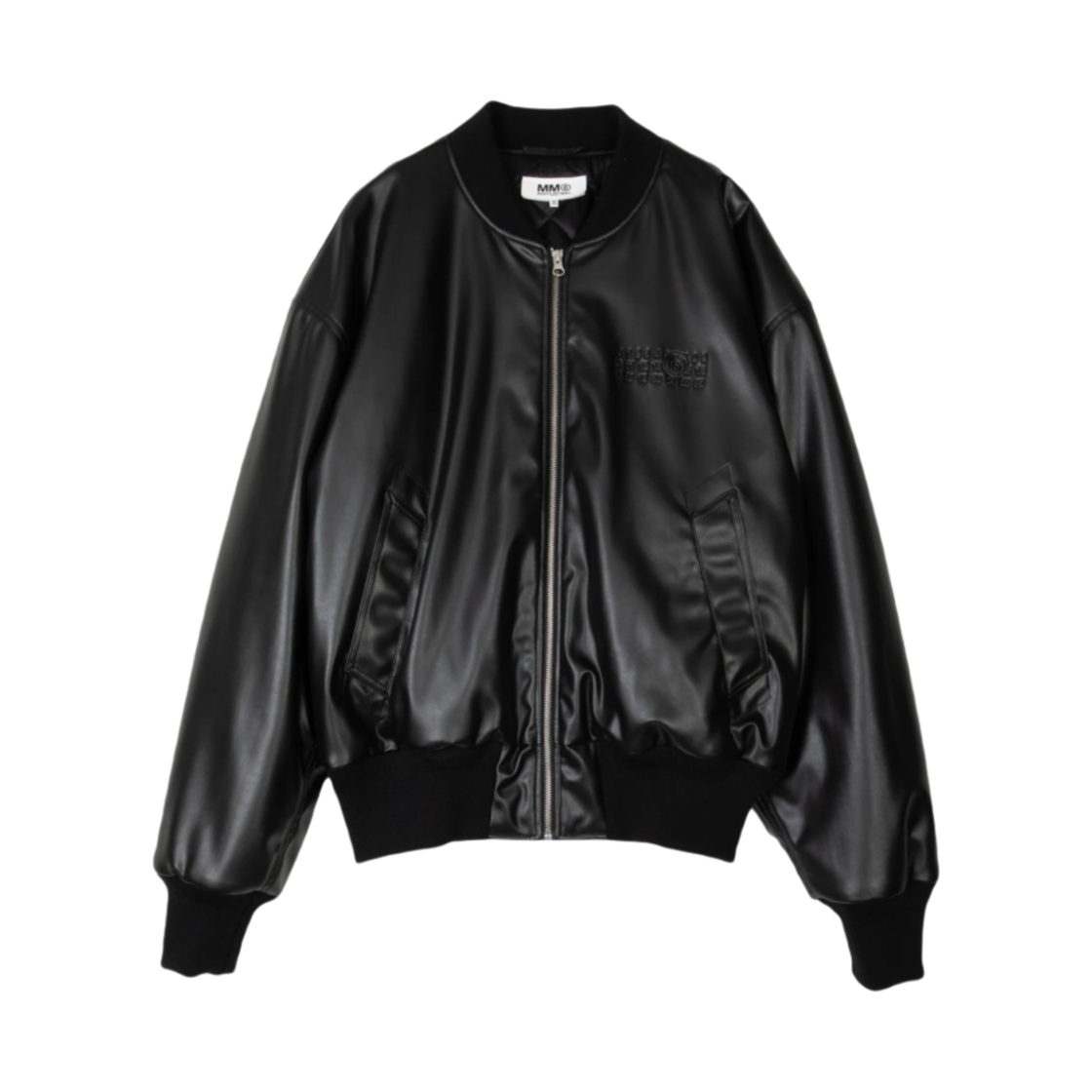 S52AM0251S54449900 MM6 Maison Margiela Kaban Leather Bomber Jacket Black