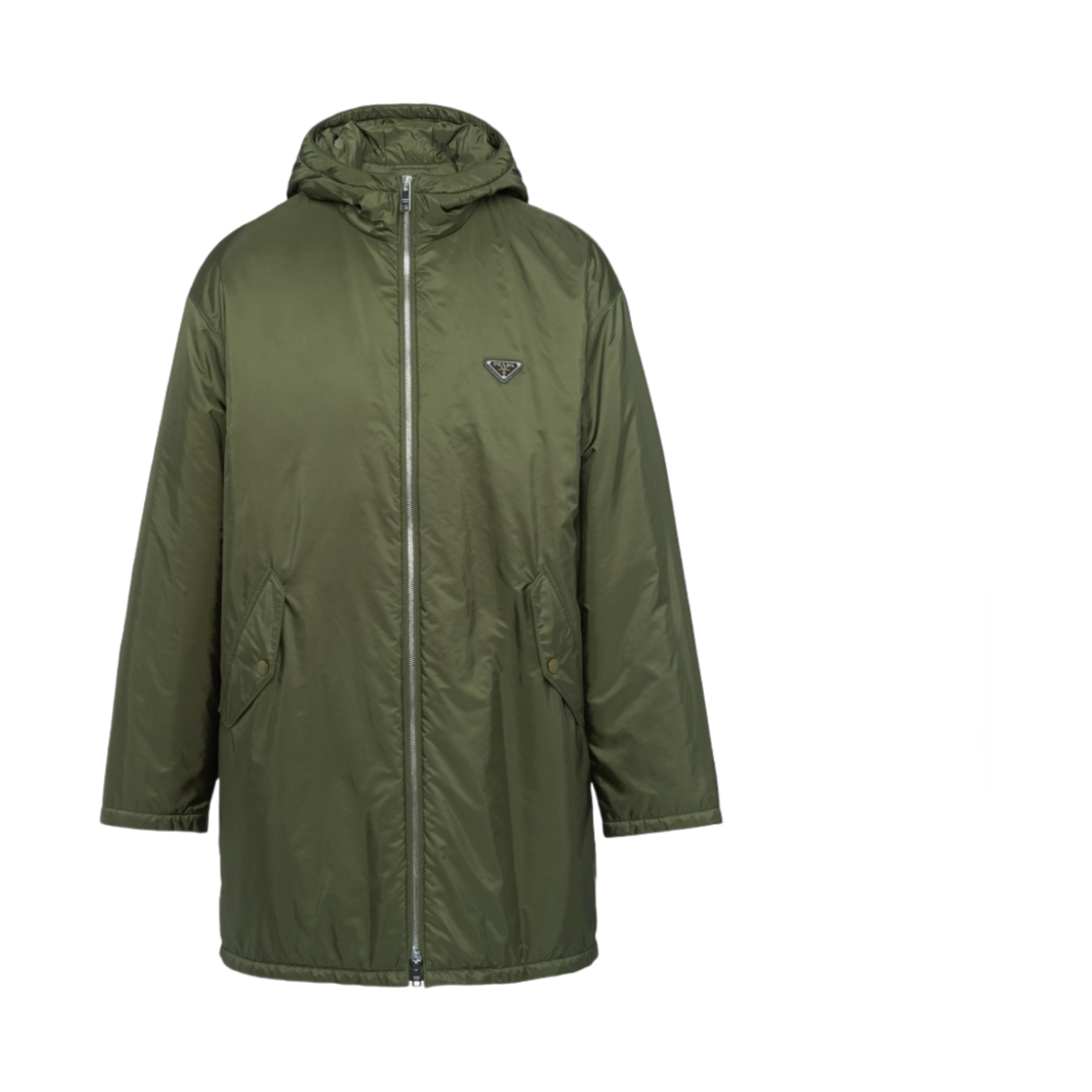프라다 롱 리나일론 레인코트 밀리터리 그린(Prada Long Re-Nylon Raincoat Military Green) - 1
