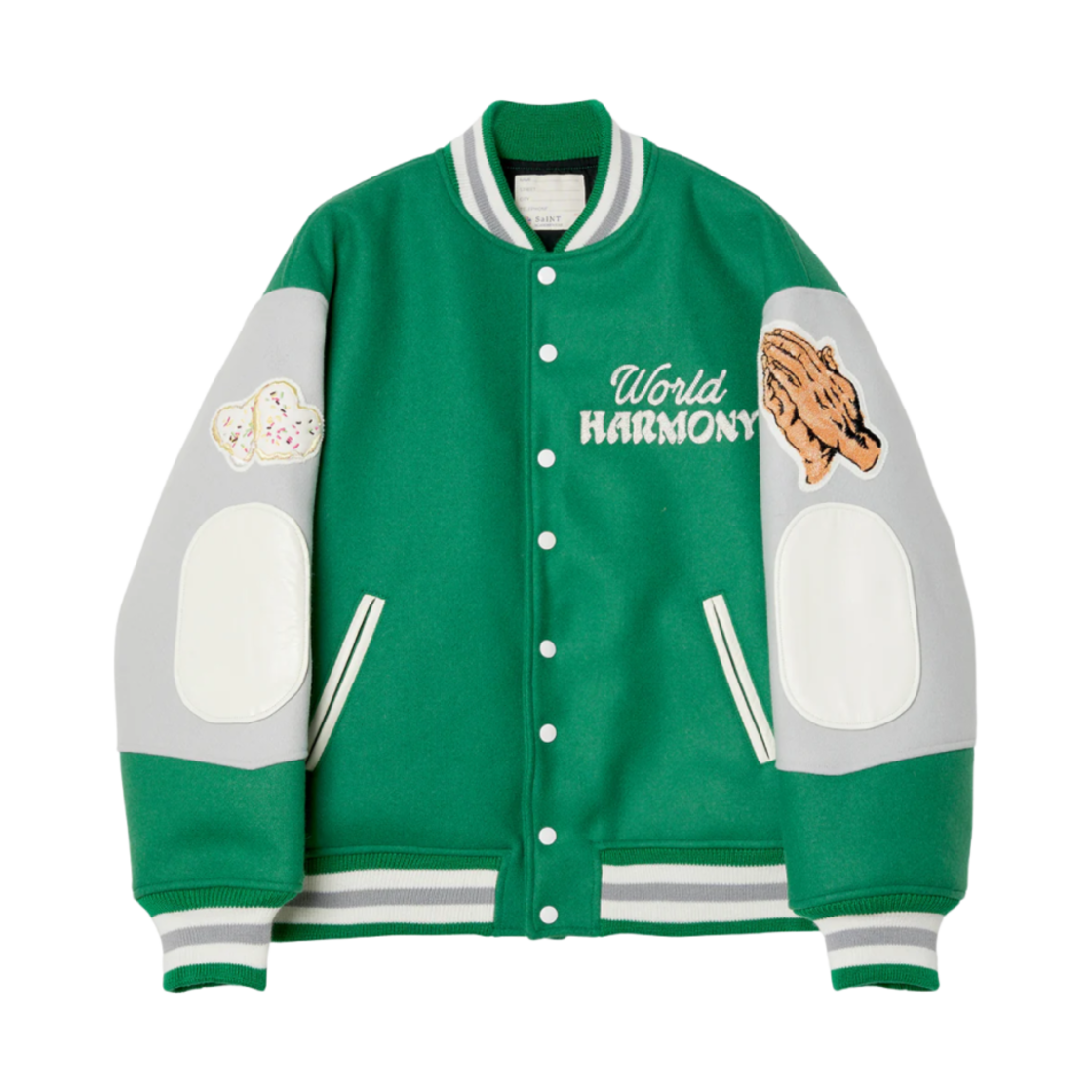 S23-0000-090 Saint Mxxxxxx x Shermer Academy Varsity Jacket Green - 23SS