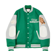Saint Mxxxxxx x Shermer Academy Varsity Jacket Green - 23SS