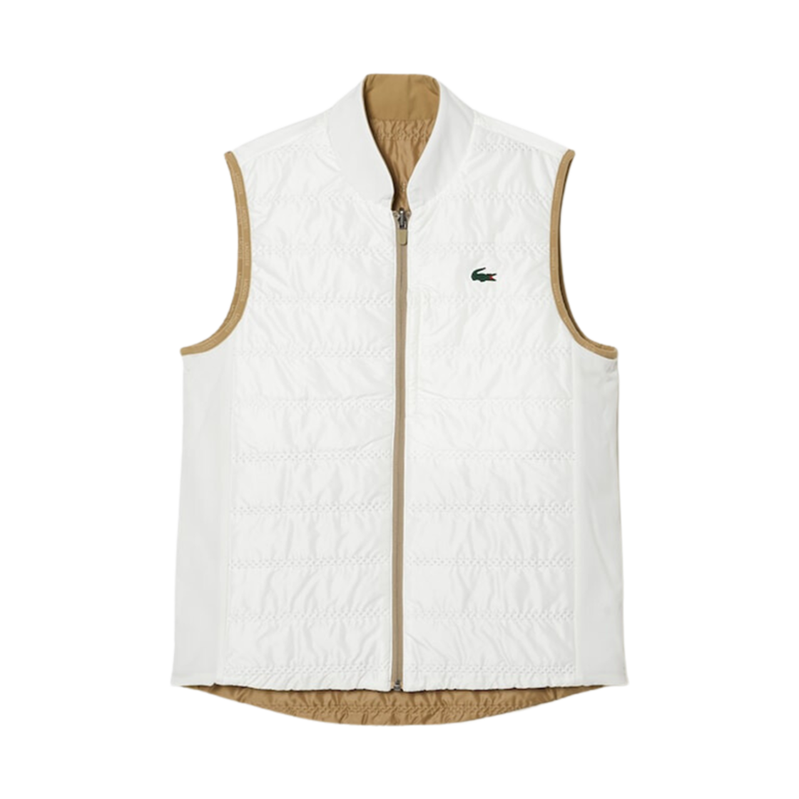 (W) 라코스테 리버시블 방수 베스트 베이지 화이트((W) Lacoste Reversible Water-Resistant Vest Beige White) - 2