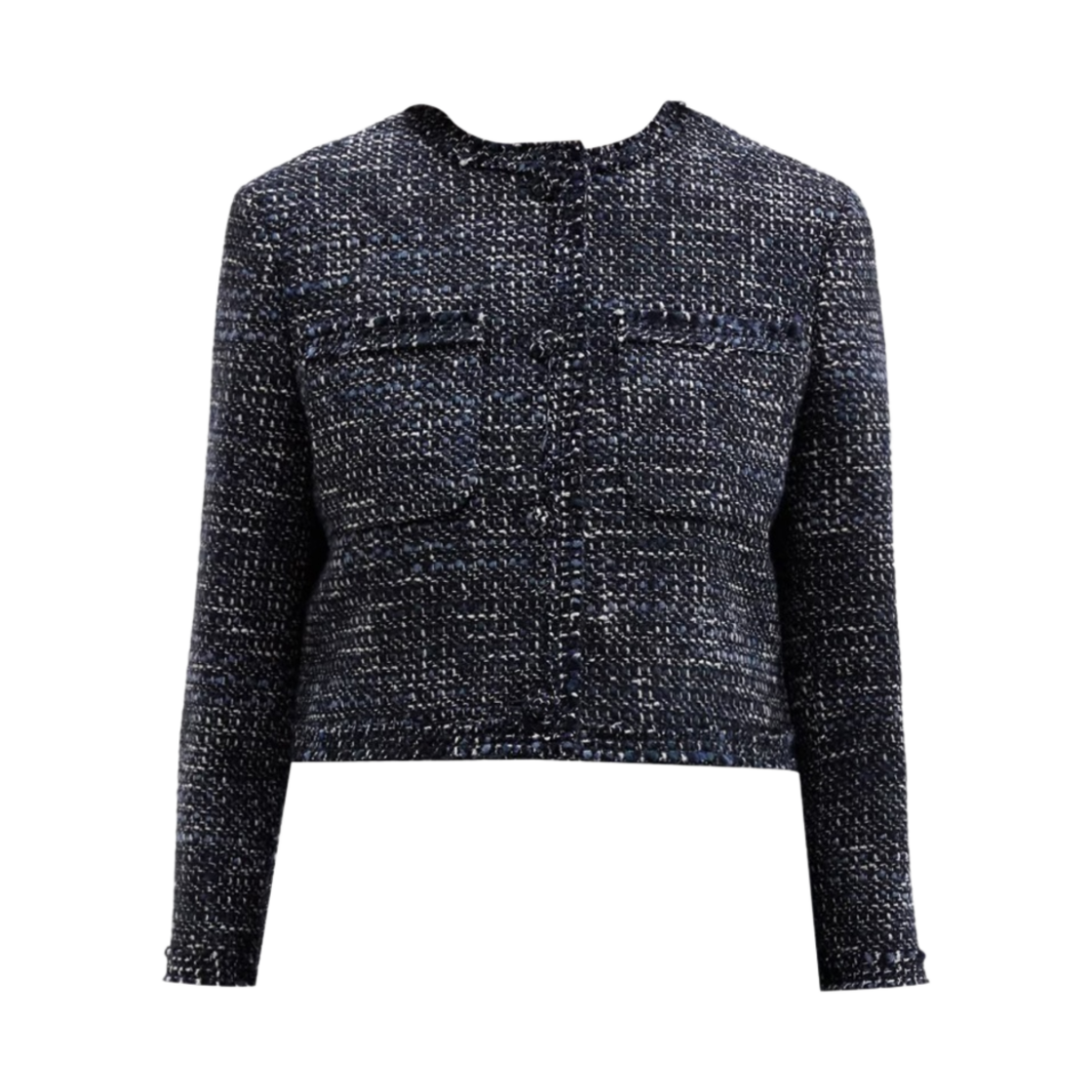 N129102R-G0D (W) Theory Tweed Cropped Jacket Blue Multi