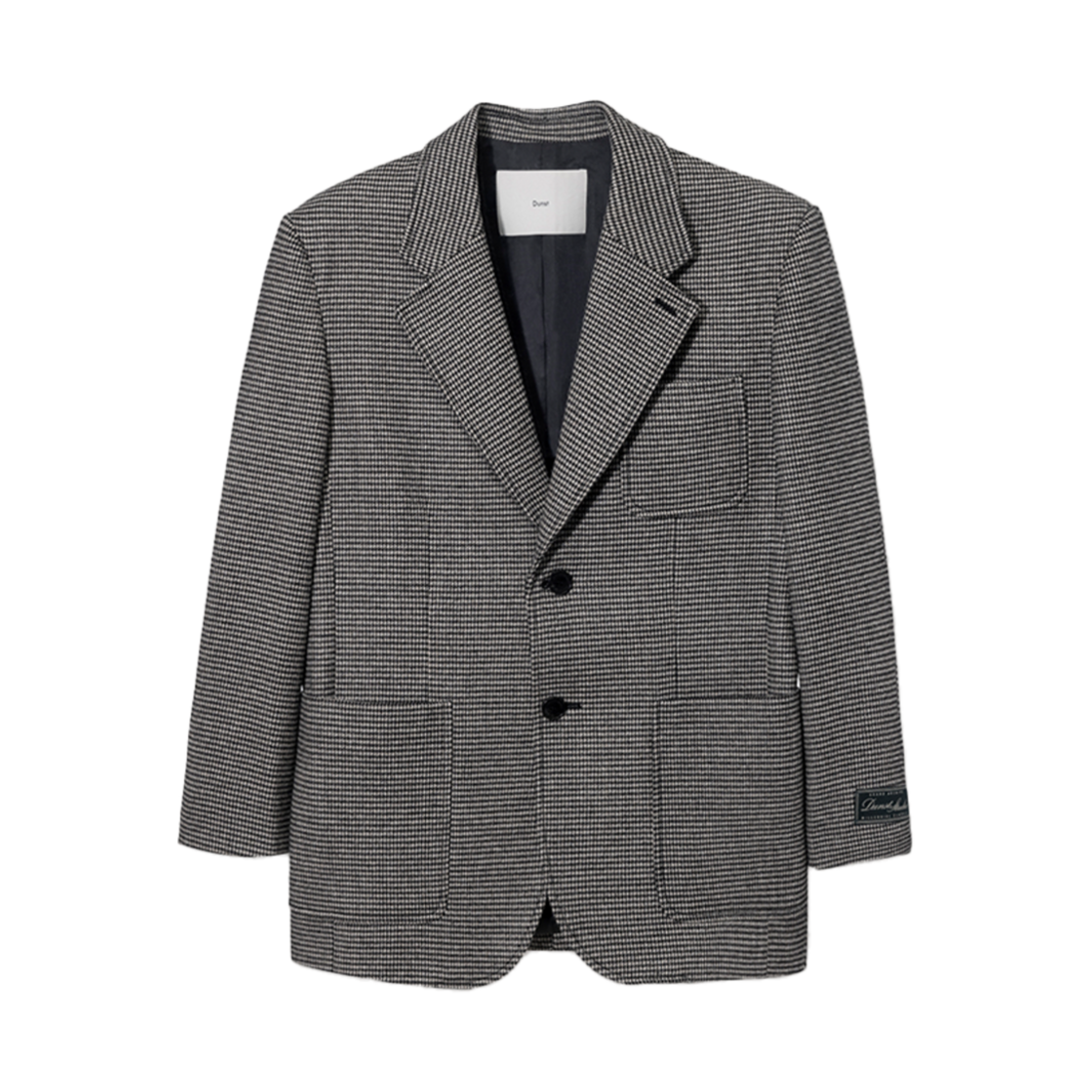 UDJA5A107BK Dunst Unisex Oversized Wool Blazer Black Check