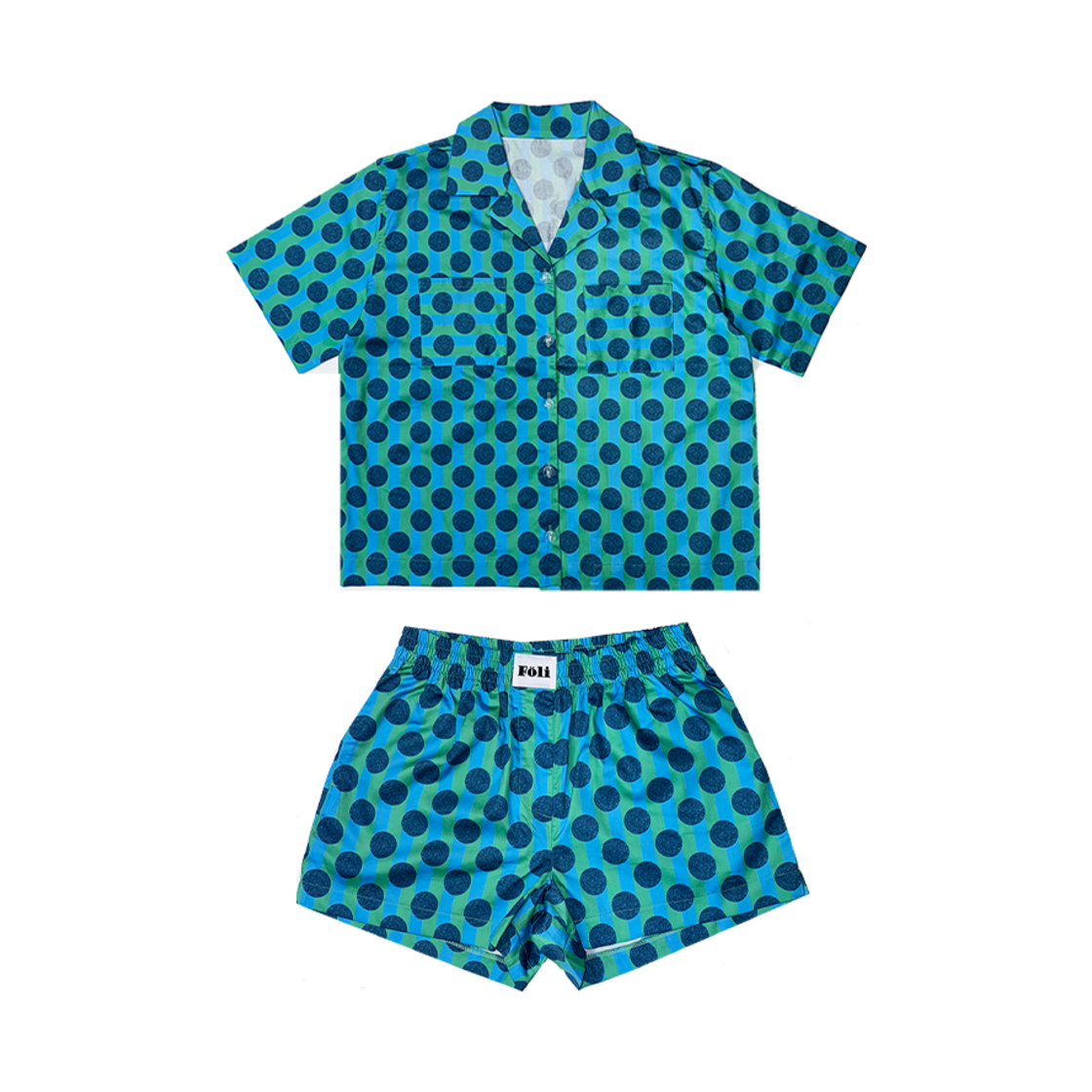 Foliday Stripe PJ Set (2pcs), Green Foli Women Foliday Stripe PJ Set (2pcs) Green