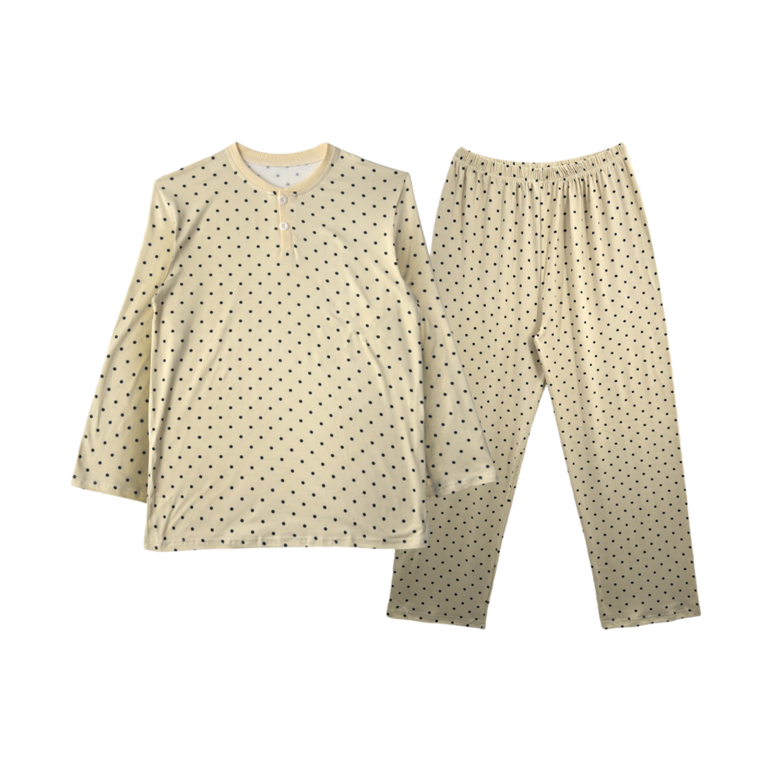 [3% 적립] 에이원 유니섹스 미니 도트 라운드 잠옷 세트 도트아이보리([3% 적립] Aone Unisex Mini Dot Round Pajamas Set Dot Ivory)