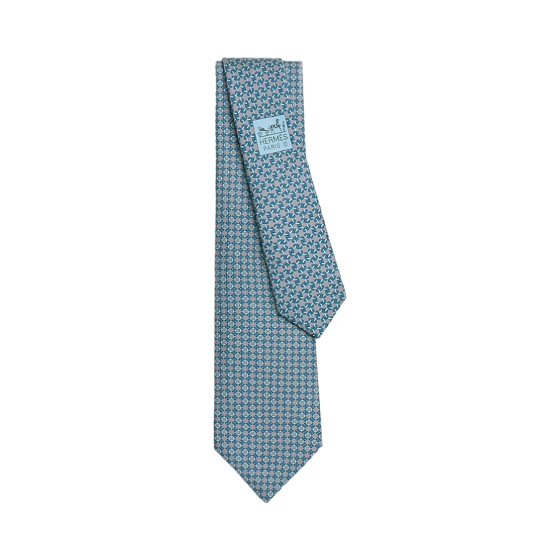 에르메스 타이 7 AT'H 트윌비 타이 그리 블루 씨엘(Hermes Tie 7 AT'H Twillbi Tie Gris Bleu Ciel) - 1