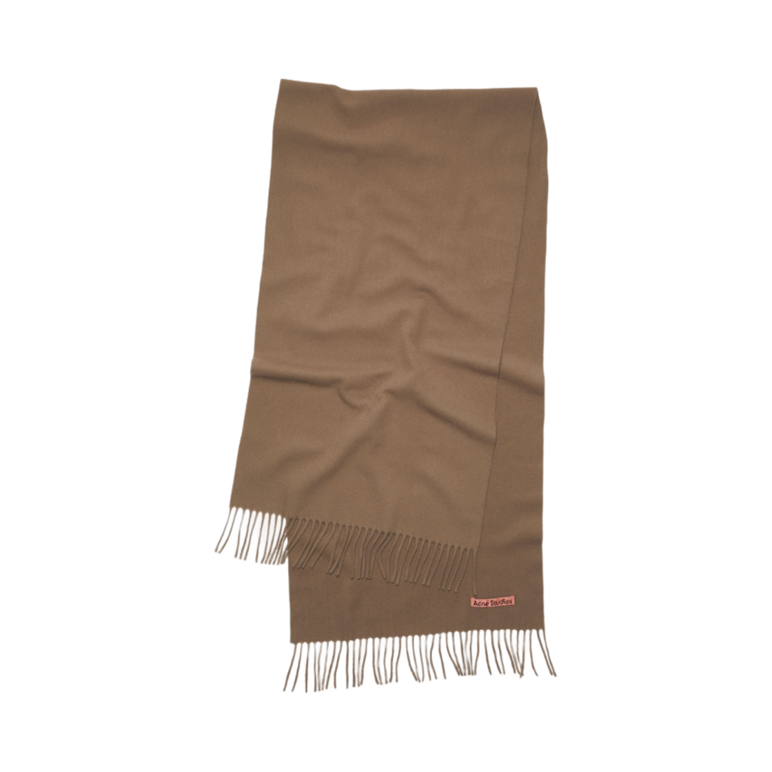 CA0210-59C Acne Studios Narrow Wool Fringe Muffler Caramel Brown