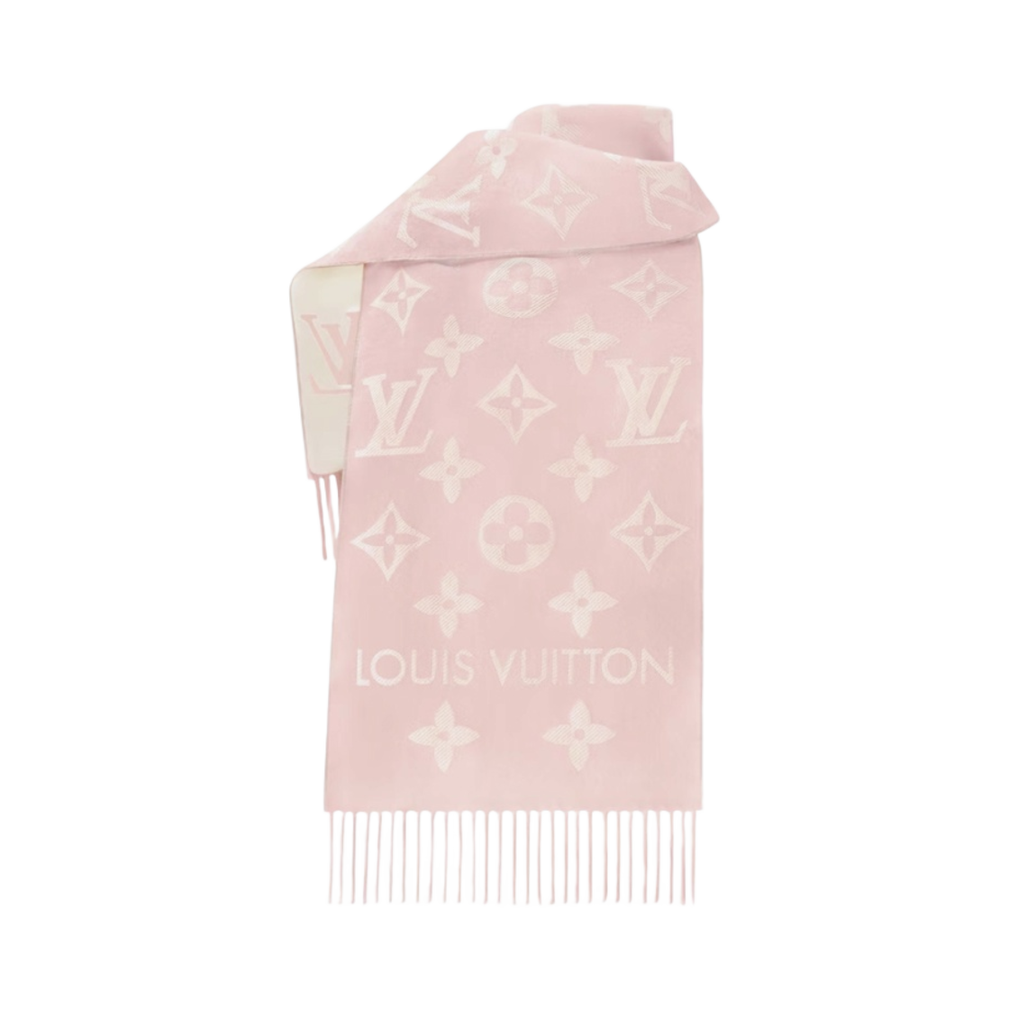 (W) 루이비통 프레셔스 드래곤 LV 에센셜 머플러 S00 핑크((W) Louis Vuitton Precious Dragon LV Essential Muffler S00 Pink) - 2