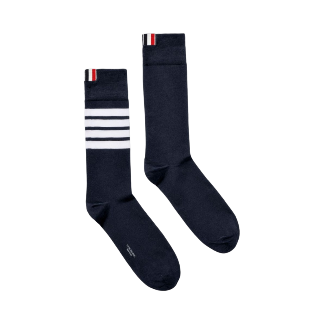 MAS023B-01690-415 Thom Browne Lightweight Cotton 4-Bar Mid Calf Socks Navy