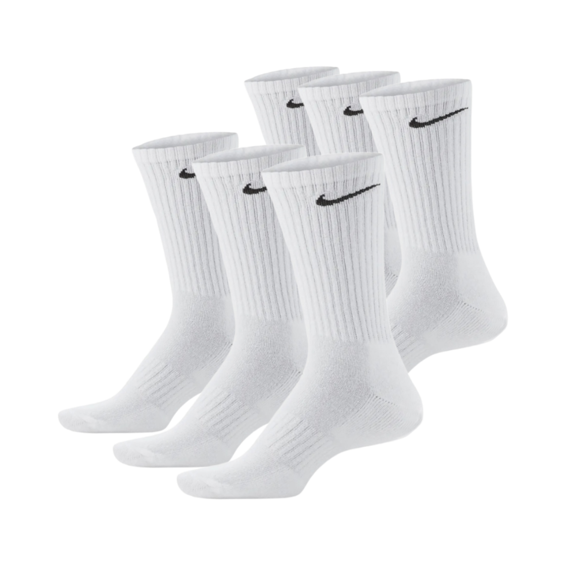 나이키 에브리데이 쿠션 트레이닝 크루 삭스 화이트 (2개 번들 x 3개입/국내 정식 발매 제품)(Nike Everyday Cushioned Training Crew Socks White (Bundle of 2 x 3 Packs/Korean Ver.))