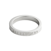 (W) MM6 Maison Margiela Numeric Minimal Signature Ring Silver Palladium
