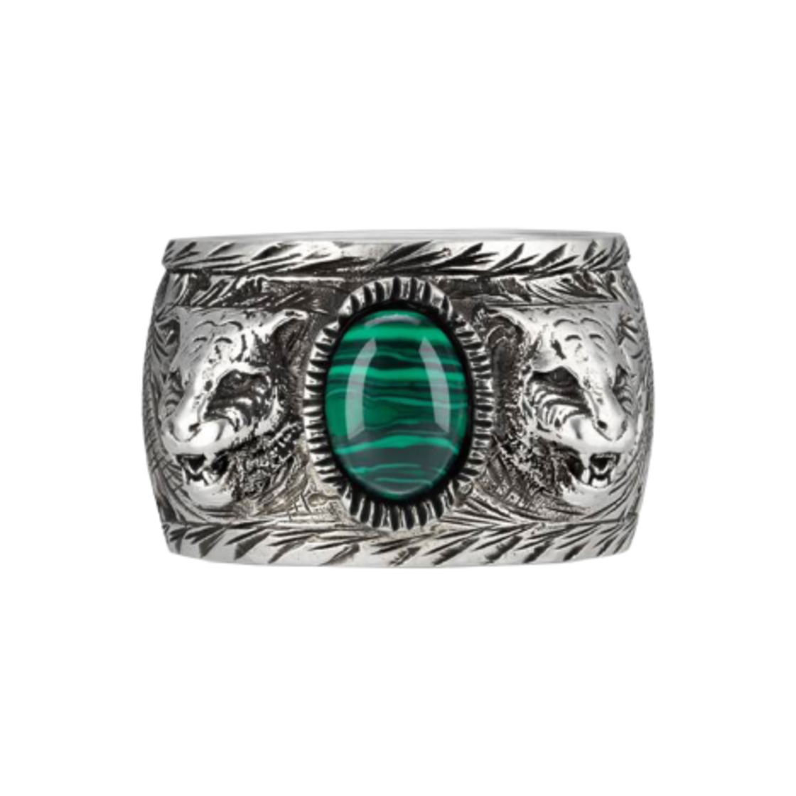 461991-08349-4401 Gucci Garden Feline Head Ring Silver