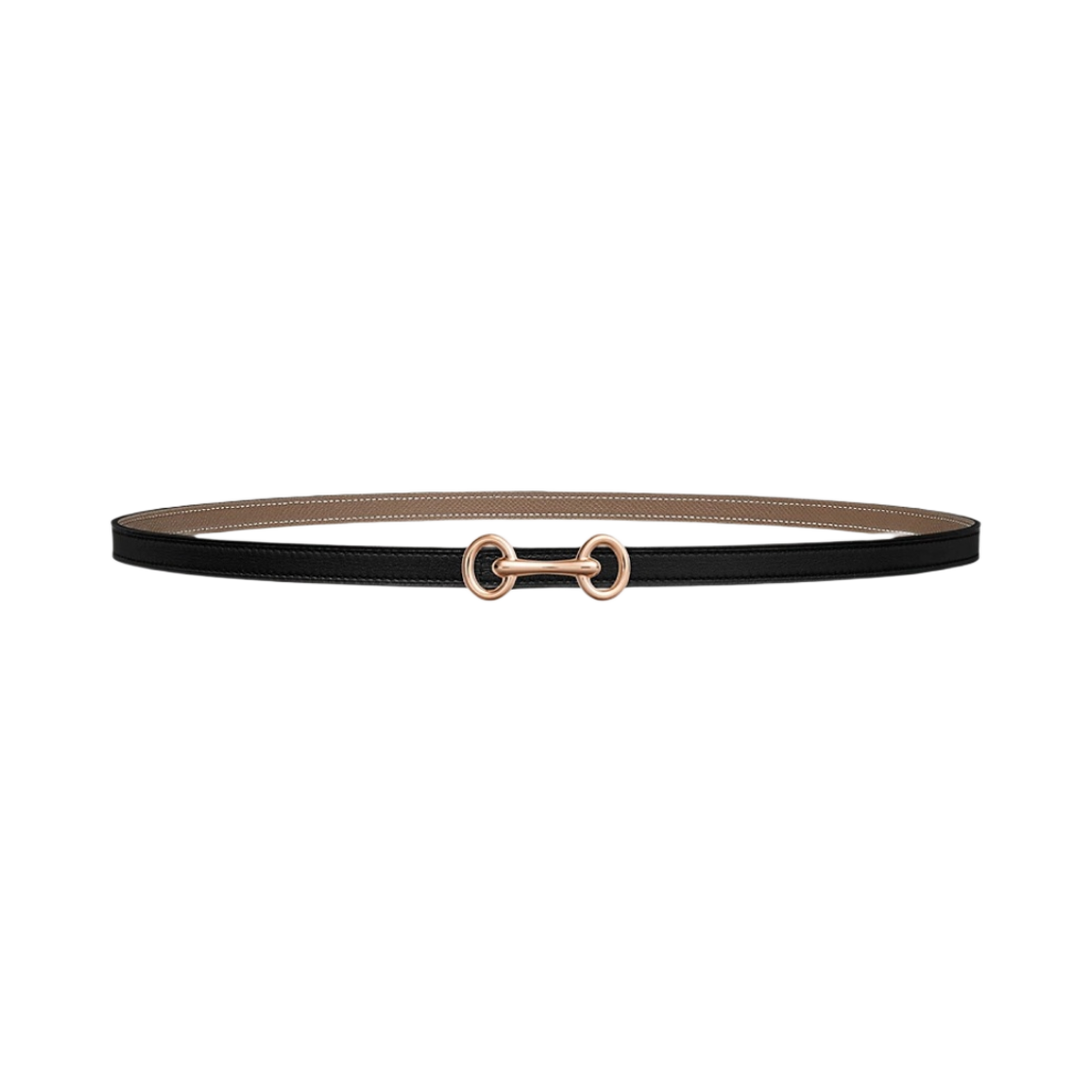 (W) 에르메스 헤리티지 벨트 버클 & 리버서블 가죽 스트랩 13mm & 핑크 골드 누아 에뚜쁘((W) Hermes Heritage Belt Buckle & Reversible Leather Strap 13mm & Pink Gold Noir Etoupe) - 1