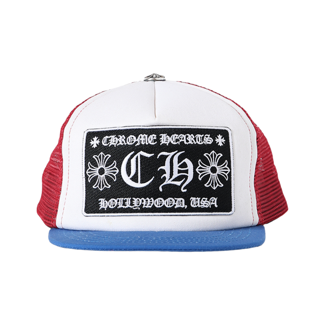 88887777 Hansroom Chrome Hearts CH Hollywood Trucker Hat Red White Blue