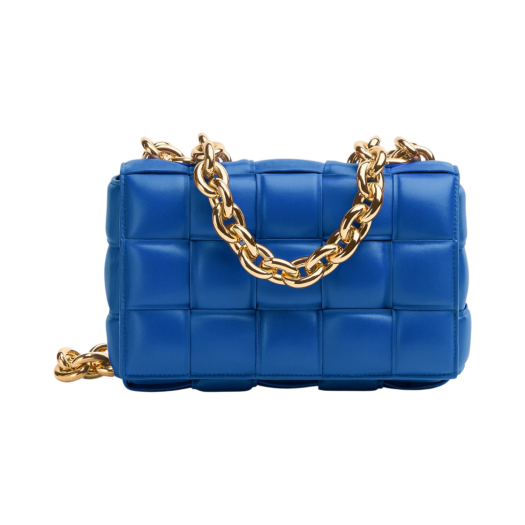 Bottega Veneta Padded Leather Chain Cassette Cobalt