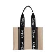 Chloe Woody Medium Tote Bag Black Blue
