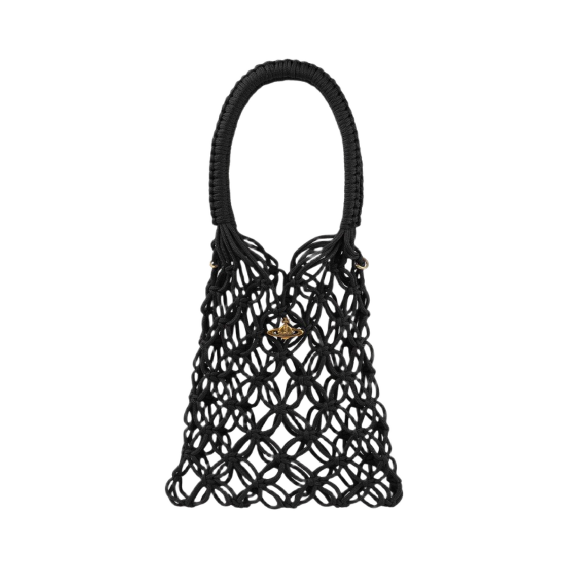 42030059-W00IX-N401 Vivienne Westwood Large Macrame Handbag Black - 대표 이미지 #1