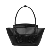 Bottega Veneta Arco Leather Mini Top Handle Bag Black