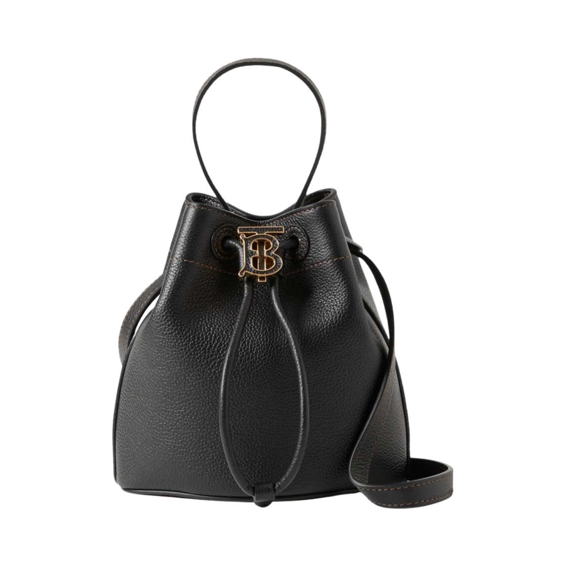 버버리 미니 그레이니 레더 TB 버킷백 블랙(Burberry Mini Grainy Leather TB Bucket Bag Black)