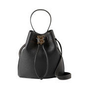 Burberry Mini Grainy Leather TB Bucket Bag Black