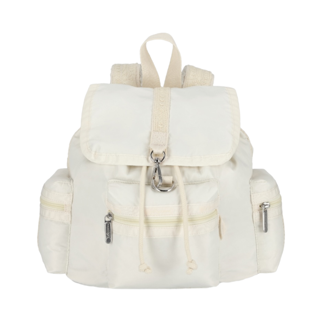 - (W) Glowny x Lesportsac Mini Voyager Backpack Ivory Frost