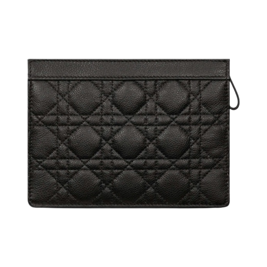 디올 카로 체인 지퍼 파우치 서플 까나쥬 카프스킨 블랙(Dior Caro Zipped Pouch with Chain Supple Cannage Calfskin Black) - 3