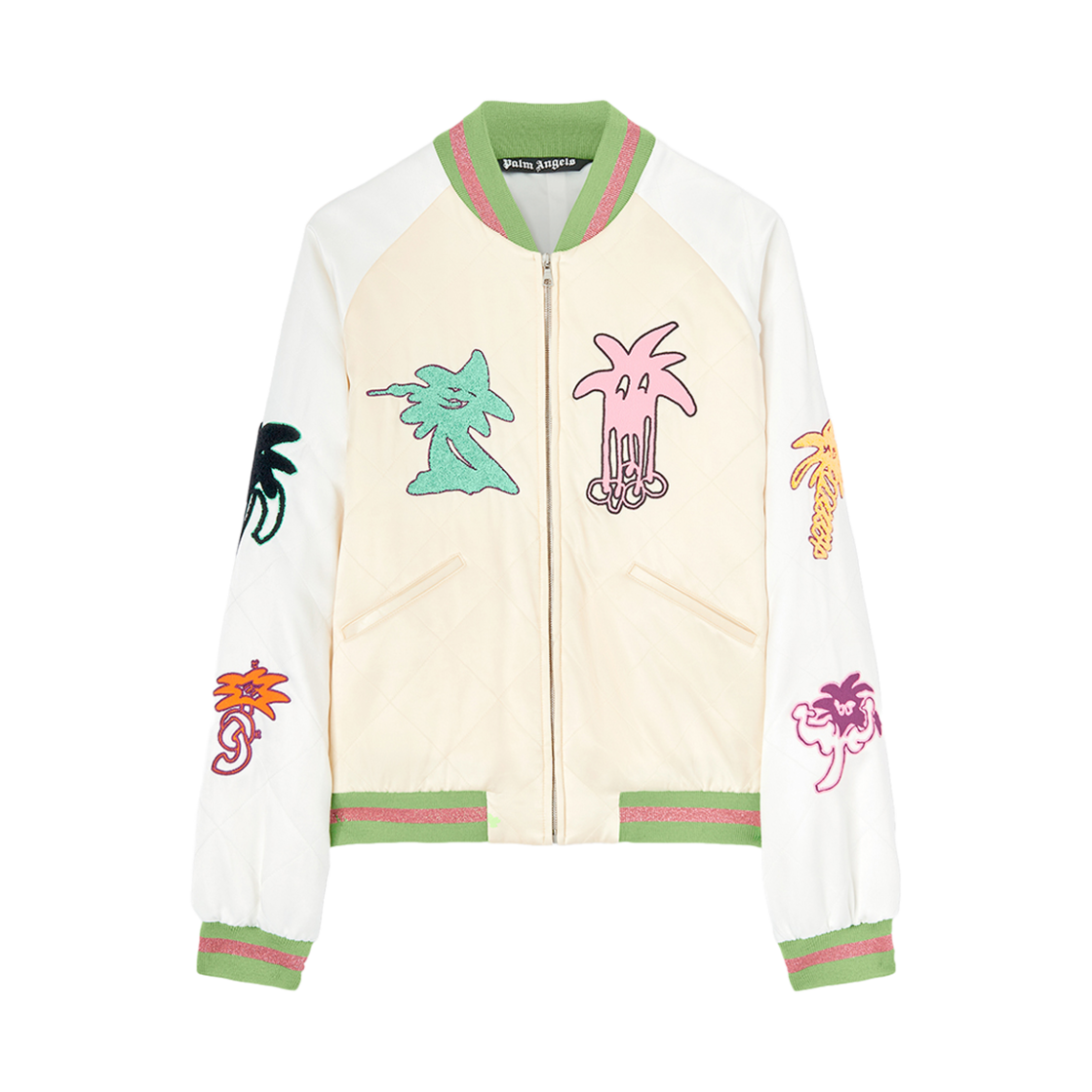 팜엔젤스 팔미티 퀼팅 스카잔 라임(Palm Angels Palmity Quilted Sukajan Lime)