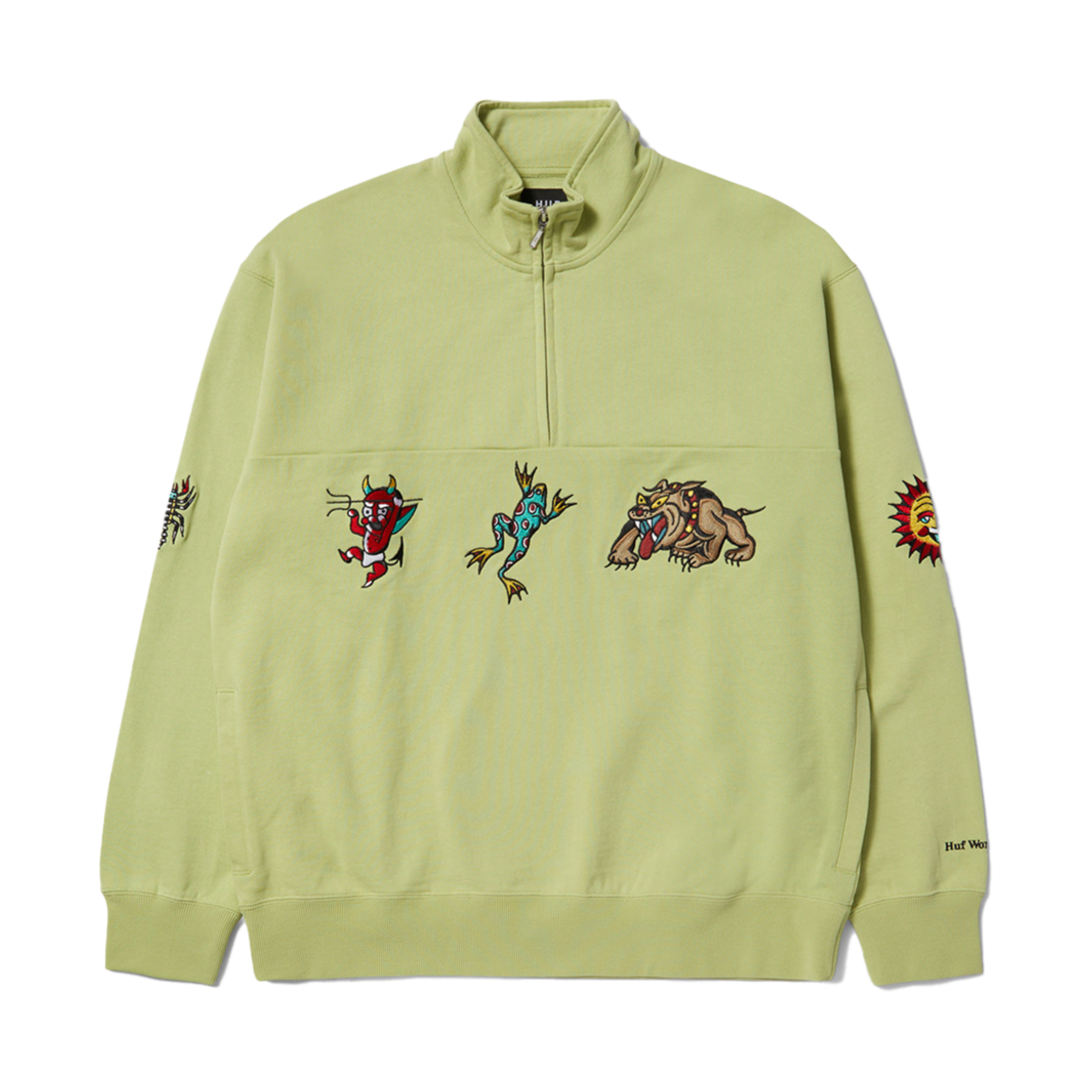 HC4UHJU01 HUF BLEDSOE Quarter Zip Fleece Pistachio