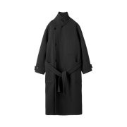 Lemaire Double Wool Wrap Coat Black