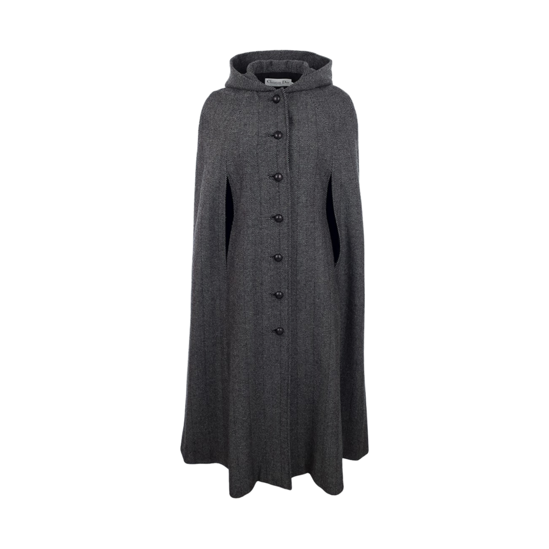 디올 후디드 롱 케이프코트 38 블랙/그레이
