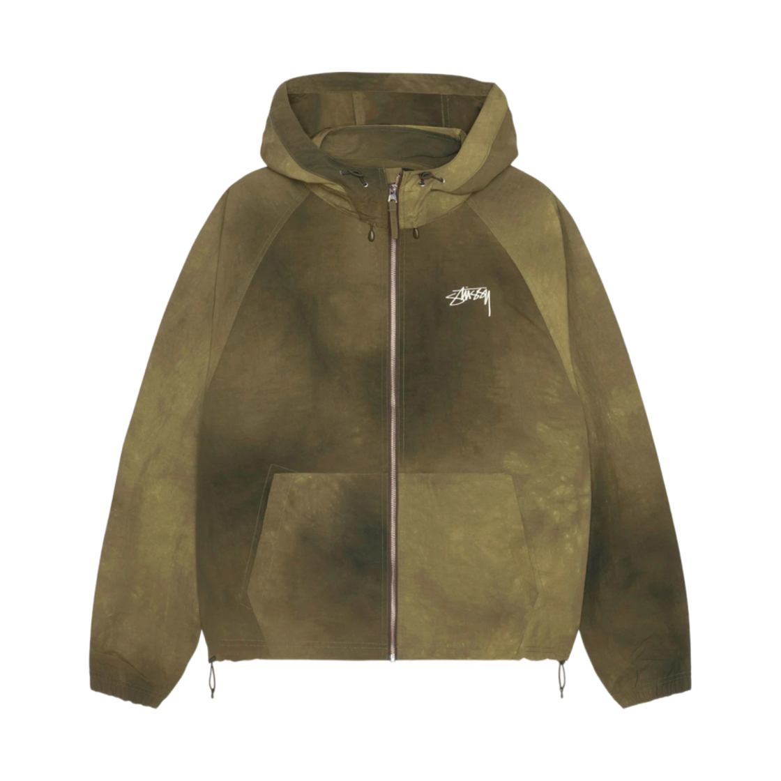 【Stussy】 人気★ Wave Dye Beach Shell Jacket Forest Green 스투시 웨이브 다이 비치 쉘 자켓 베리 | Stussy | KREAM