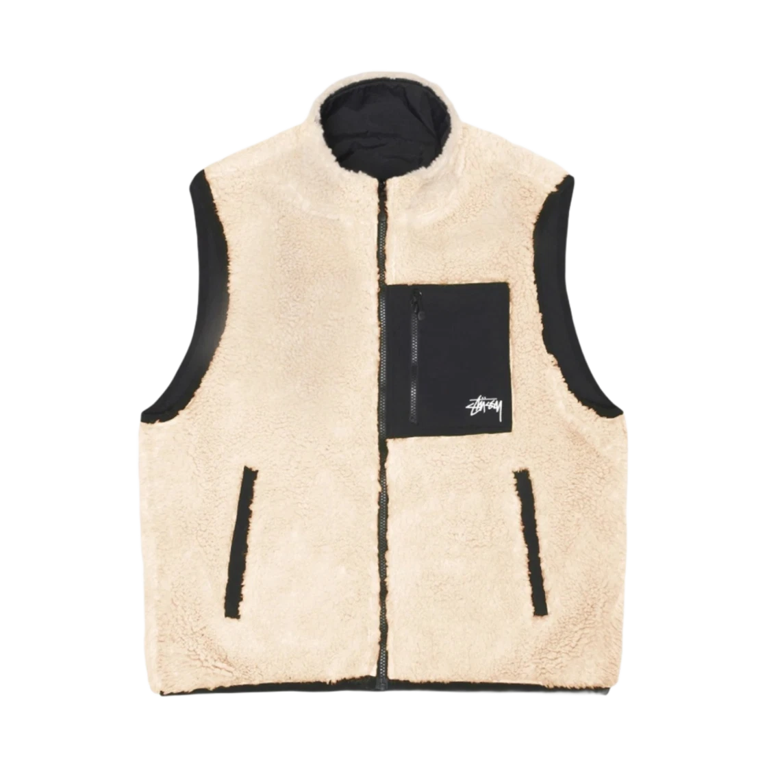 Stussy Stussy Sherpa Reversible Vest Beige · S