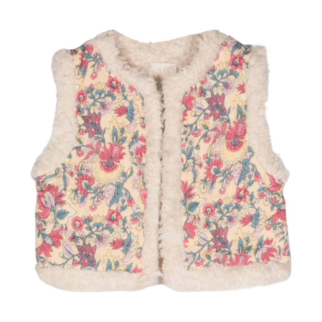 (키즈) 루이스 미샤 멕켄지 리버시블 코튼 질렛 베이지((Kids) Louise Misha Mackenzie Reversible Cotton Gilet Beige)