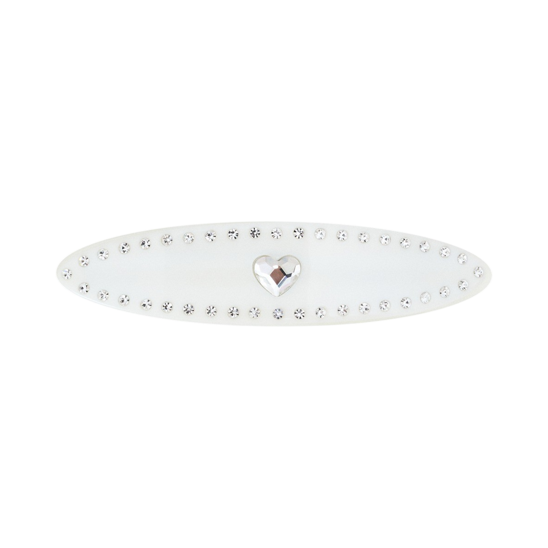 DNINI-013 DNINI Heart Oval Hair Barrettes White
