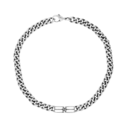 Balenciaga BB Icon Gourmette Necklace Antique Silver