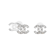 (W) Chanel Earrings Metal Diamantes & Silver Crystal