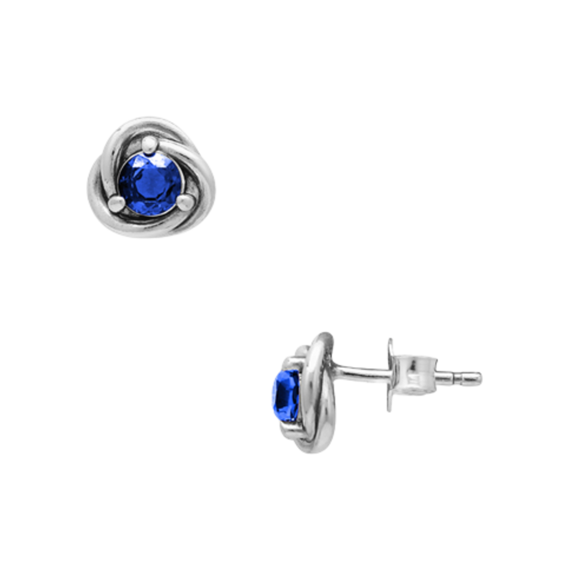 292334C07 (W) Pandora September Birthstone Eternity Circle Stud Earrings Sterling Silver Blue