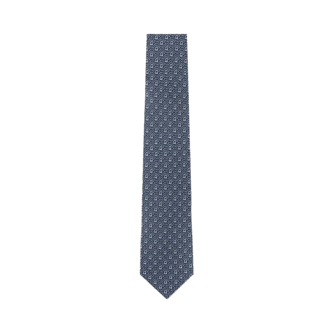 페라가모 간치니 픽셀 프린트 실크 타이 블루(Ferragamo Gancini Pixel Print Silk Tie Blue) - 1