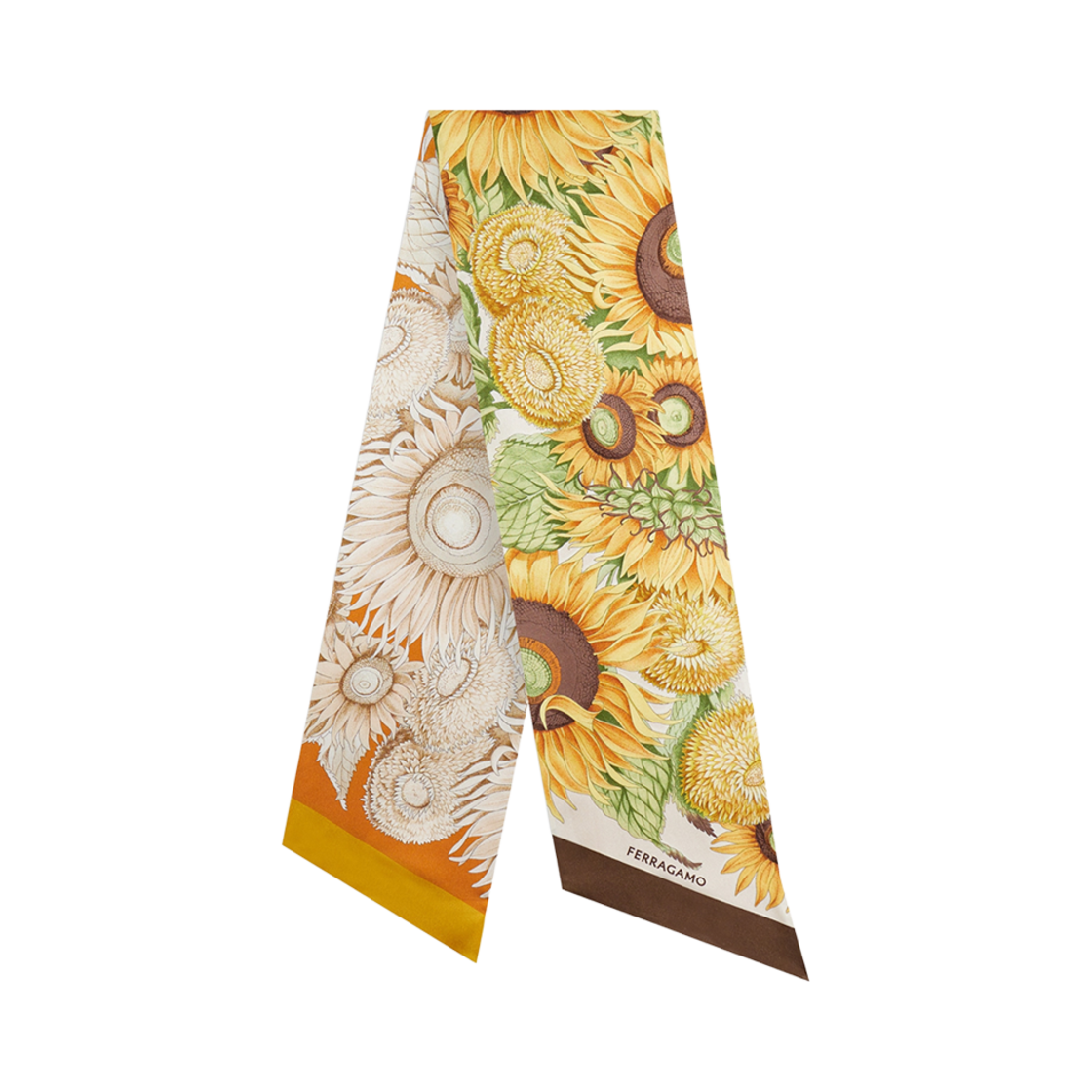 (W) 페라가모 선플라워 프린트 방도 아이보리((W) Ferragamo Sunflower Print Bandeau Ivory) - 1